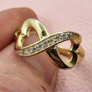 3/$30 🖤 GORGEOUS GOLD AND STERLING SILVER CZ INFINITY HEART RING